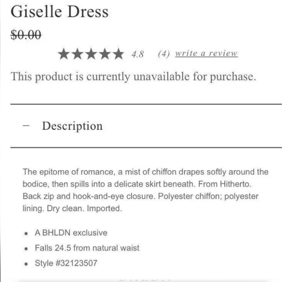 BHLDN Giselle Pleated Chiffon Dress - Picture 13 of 14